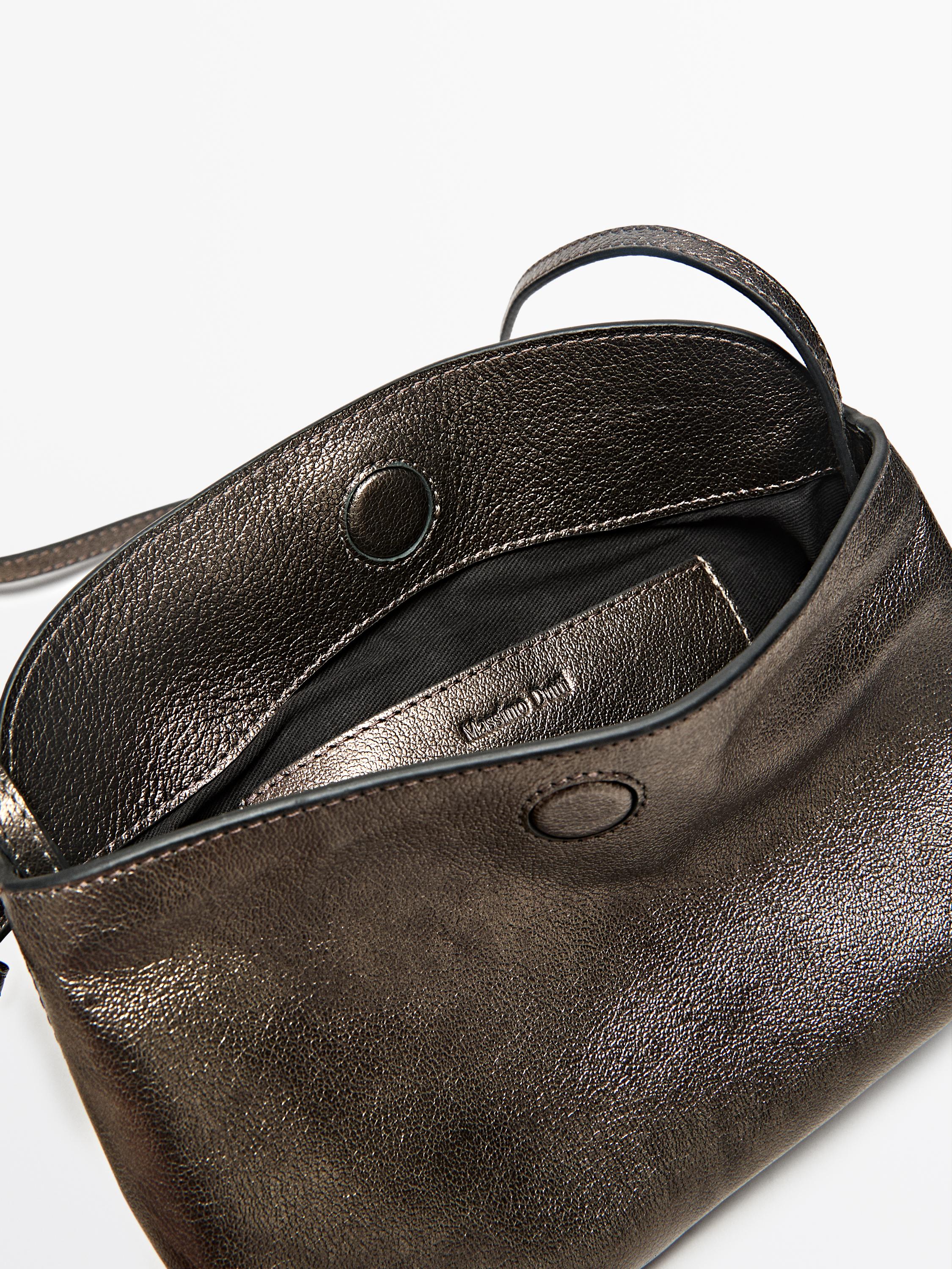 Sac pochette à bandoulière en cuir nappa