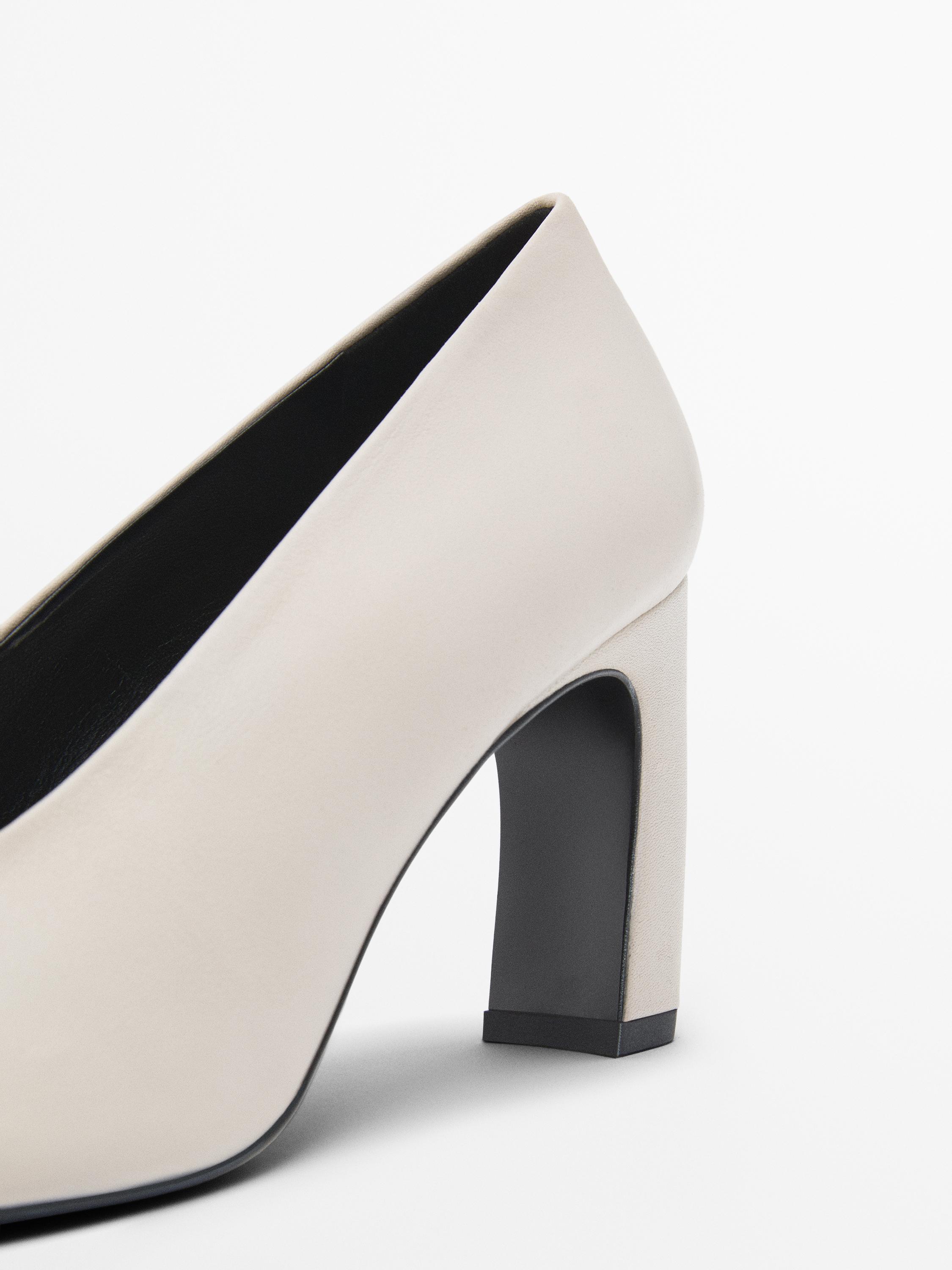 Heeled shoes with rounded toe - Ecru | ZARA United States Heeled shoes with rounded toe - Ecru | ZARA United States