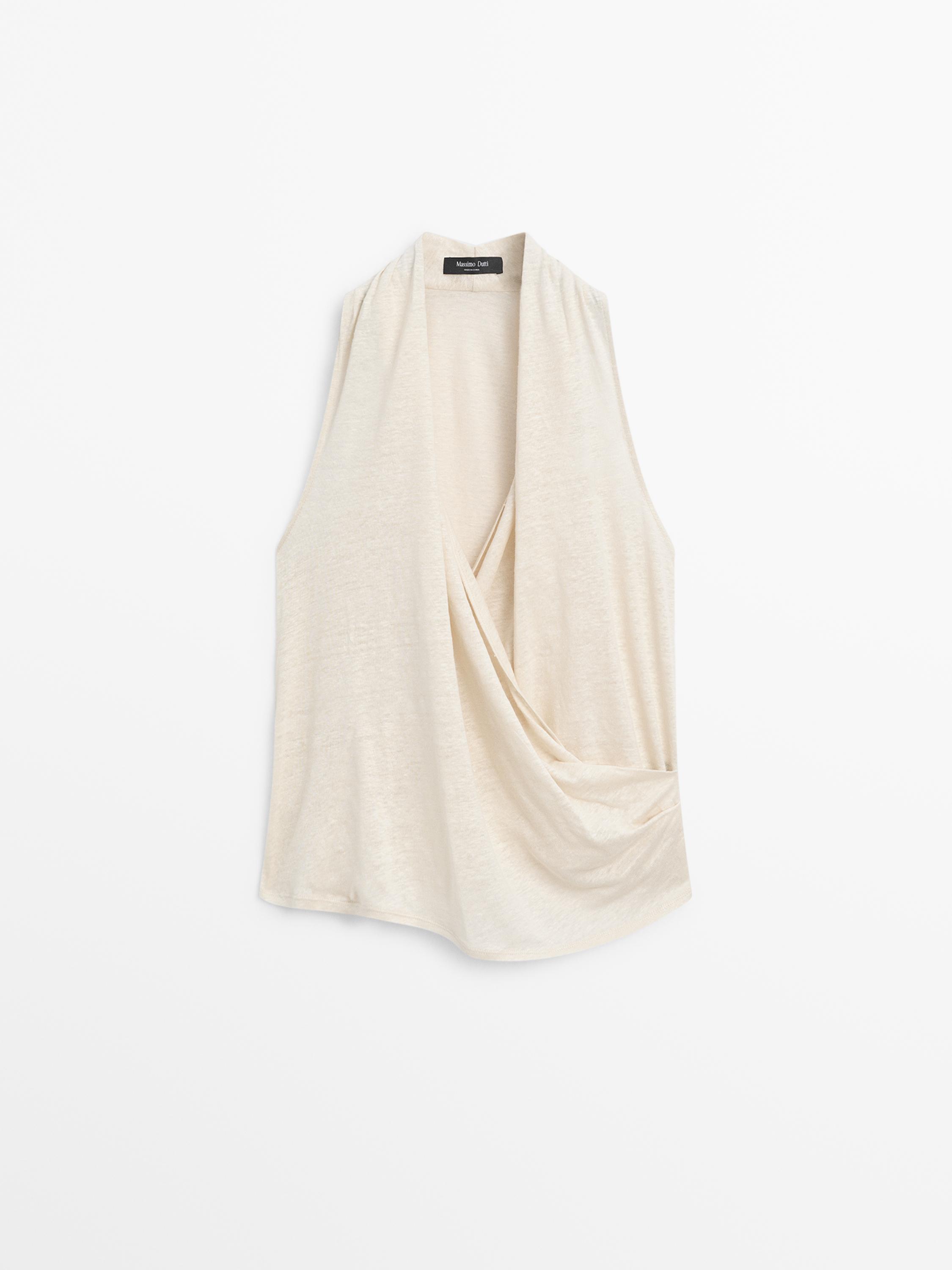 Top croisé drapé