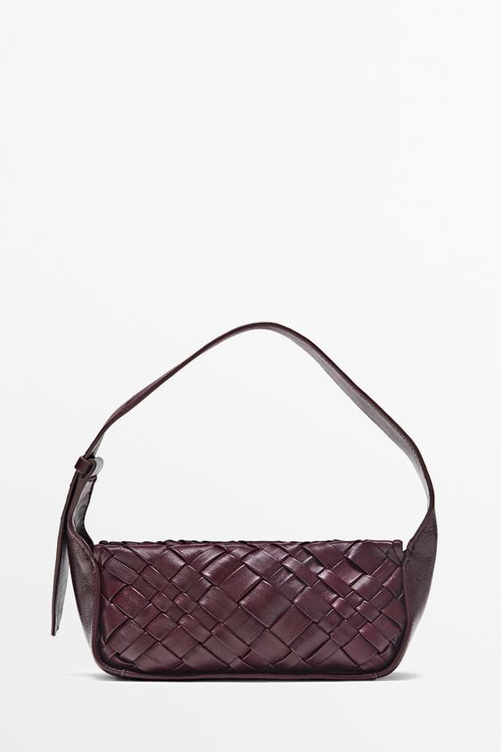 Zara Mini braided sheepskin bag - white - Image 0