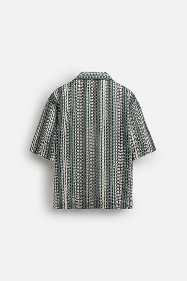 GEOMETRIC JACQUARD SHIRT - Turquoise by Zara - Image 8