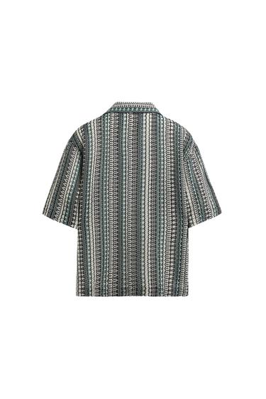 CAMISA JACQUARD GEOMÉTRICO - Turquesa de Zara
