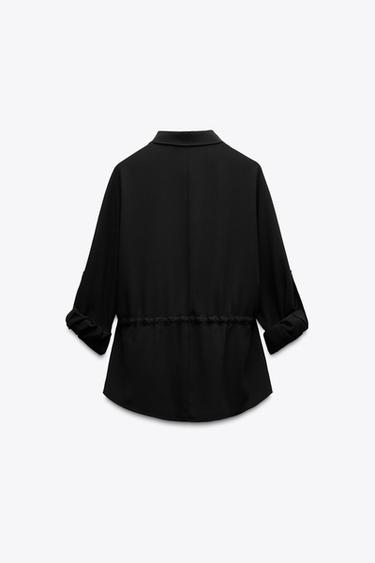 SAFARI CREPE SHIRT - Black by Zara - Image 4