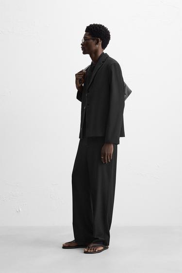 REGULAR FIT SUIT BLAZER - Black by Zara - Image 3