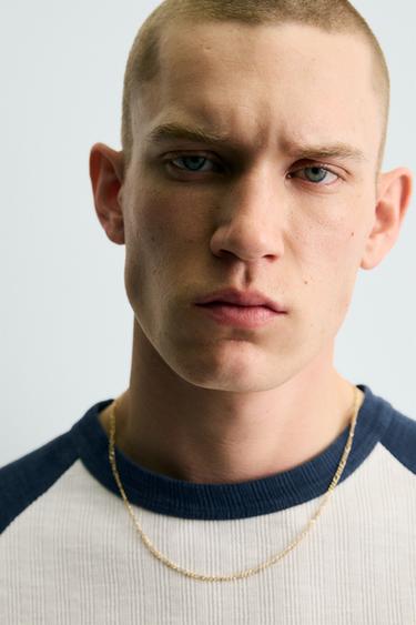 COLOUR BLOCK PRINT KNIT T-SHIRT - Ecru by Zara - Image 5