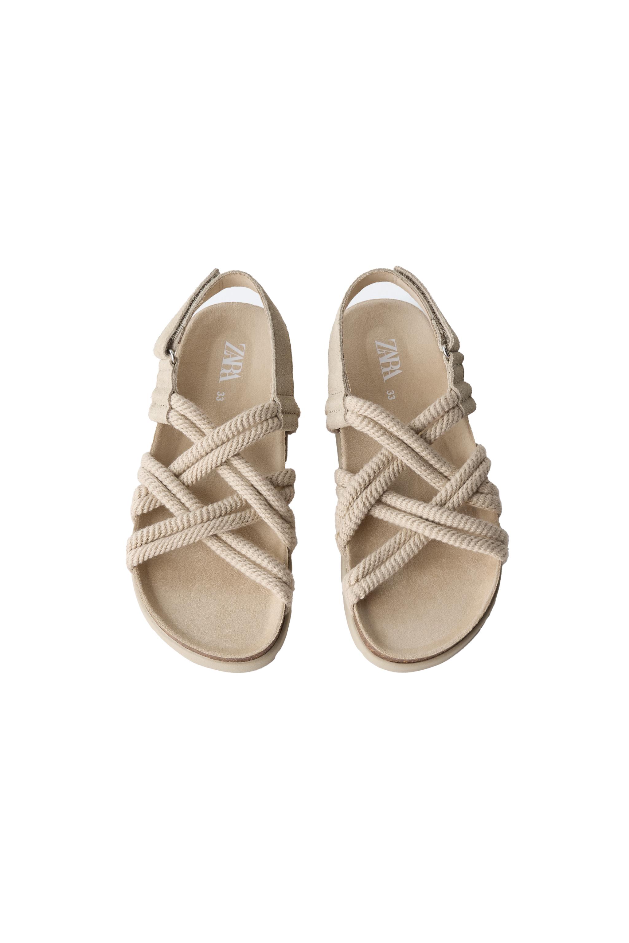 ROPE DESIGN LEATHER SANDALS — Sandy Brown (alternate view)