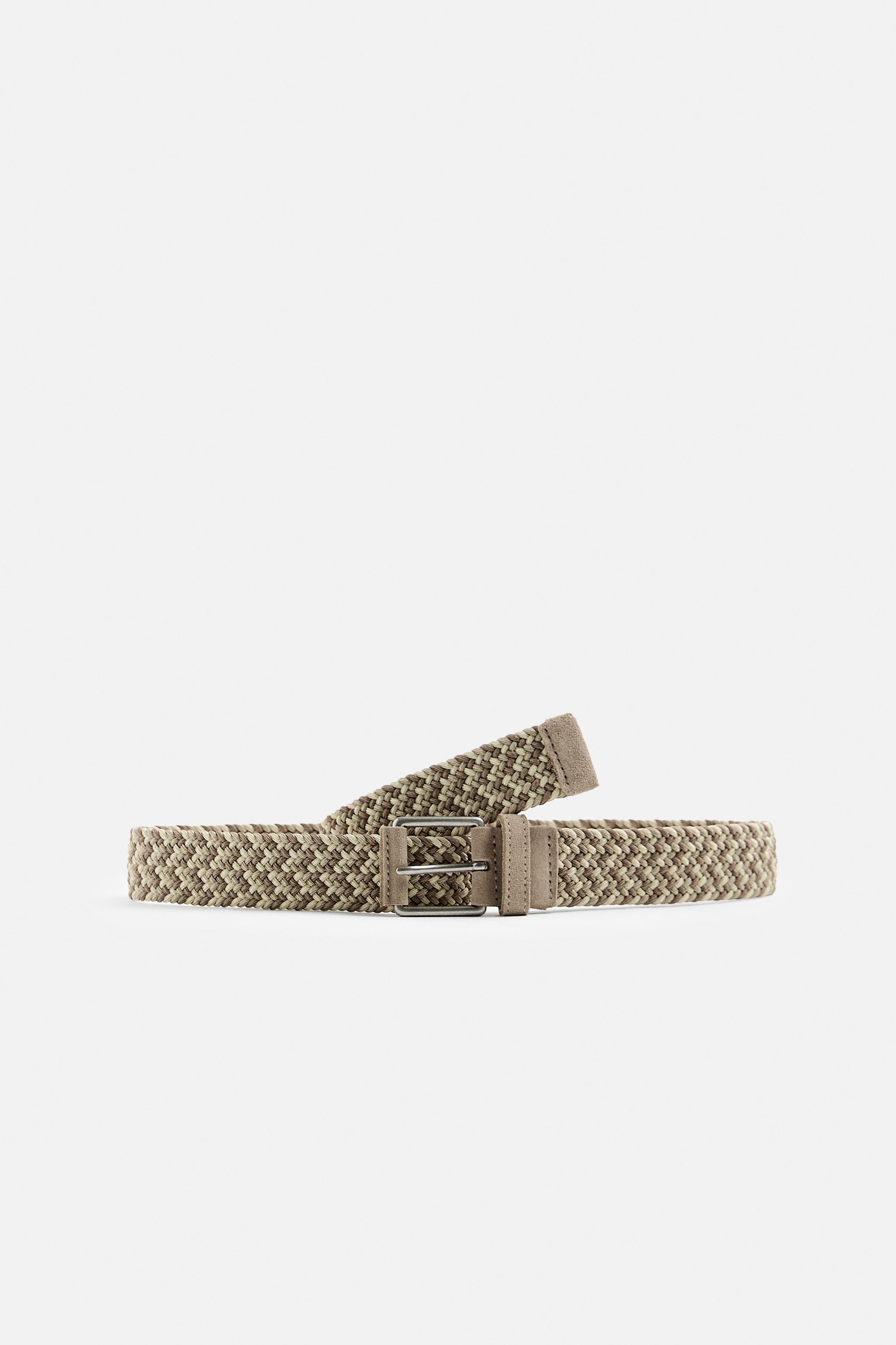 WOVEN STRETCH BELT taupe brown ZARA Canada