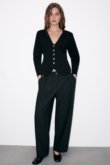 CHAQUETA PUNTO BOTONES - Negro de Zara