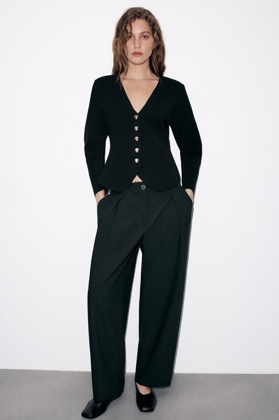 CHAQUETA PUNTO BOTONES - Negro de Zara - Imagen 0