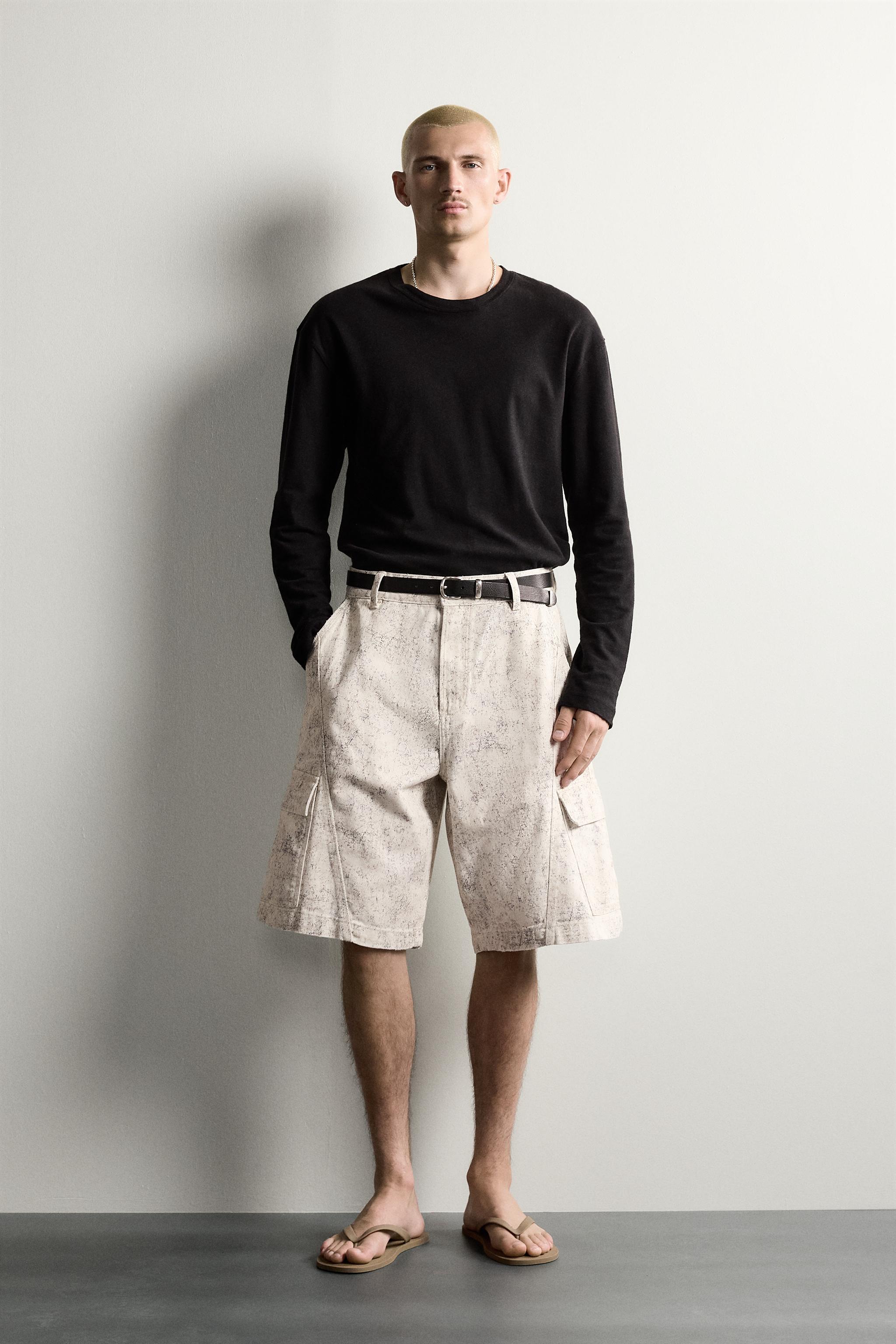 BERMUDA CARGO RELAXED FIT À IMPRIMÉ ABSTRAIT