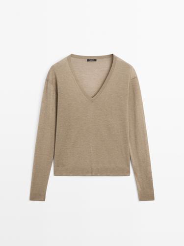 Zara Silk and wool blend knit sweater - Greenish
