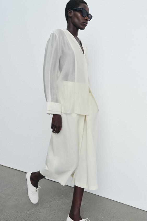 CAMISA FLUIDA ZW COLLECTION - Blanco roto de Zara - Imagen 0