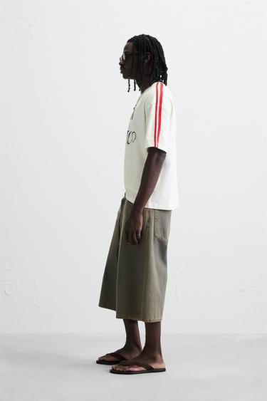 FLAG EMBROIDERY T-SHIRT - Oyster-white by Zara - Image 3