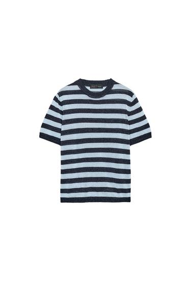 SHORT SLEEVE KNIT TOP - Blue / Navy by Zara