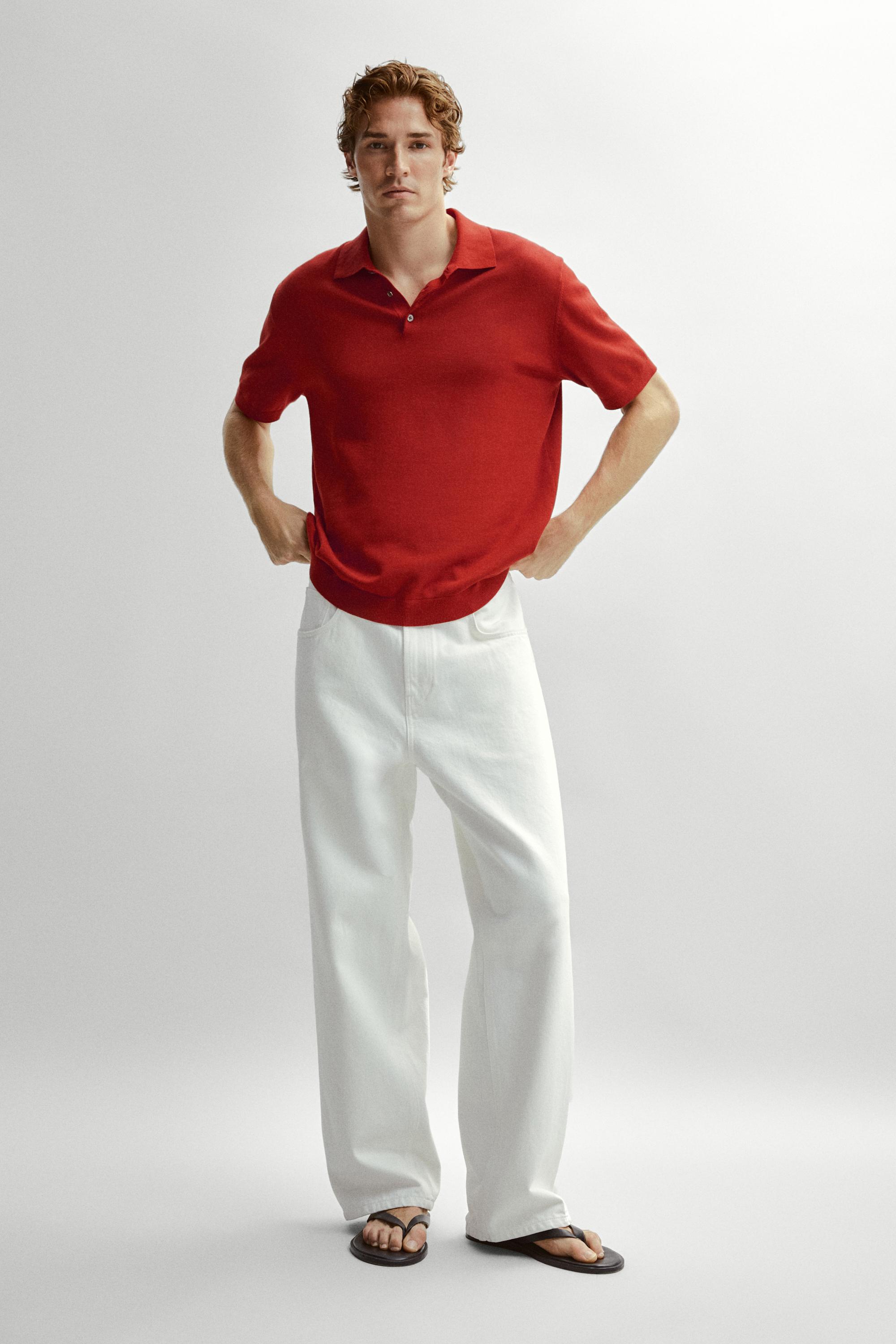 100% Cotton Knit Polo Shirt — Oranges