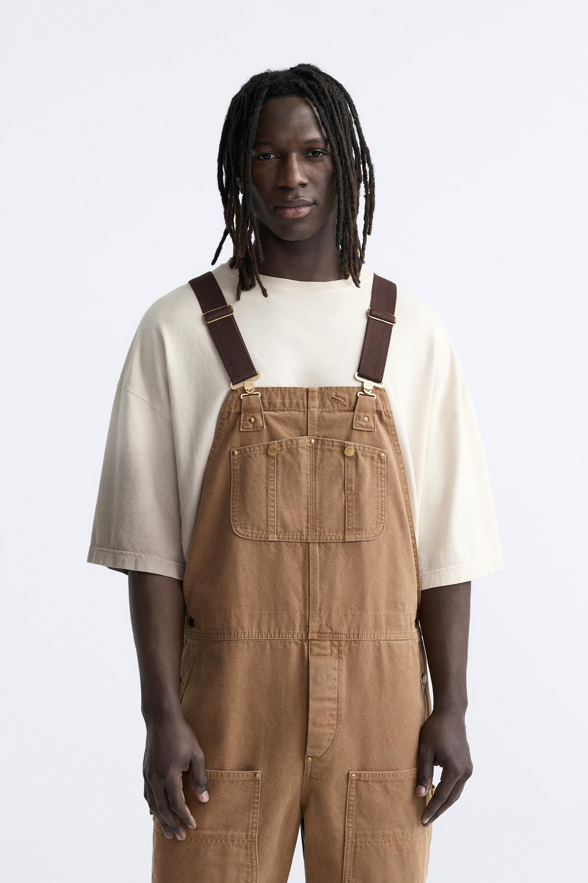 CARPENTER STYLE OVERALLS - taupe brown | ZARA United States