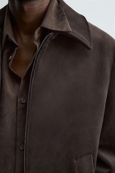 REGULAR FIT VELVET JACKET - Chocolate by Zara - Image 4