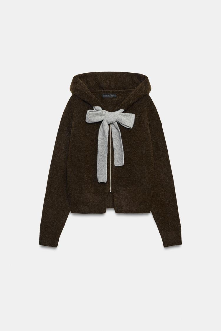 BOW HOODIE CARDINGAN