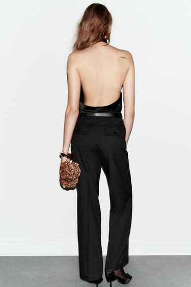 PANTALON TAILLE HAUTE AVEC CEINTURE - Noir de Zara - Image 6