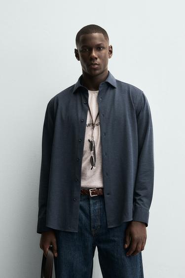 REGULAR FIT SHIRT - Blue / Steel by Zara