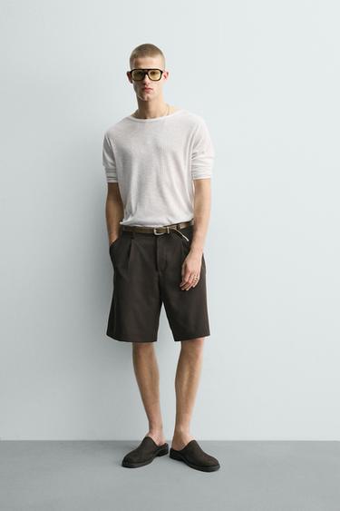 CAMISETA RELAXED FIT ESTRUCTURA CANALÉ - Blanco de Zara - Imagen 0