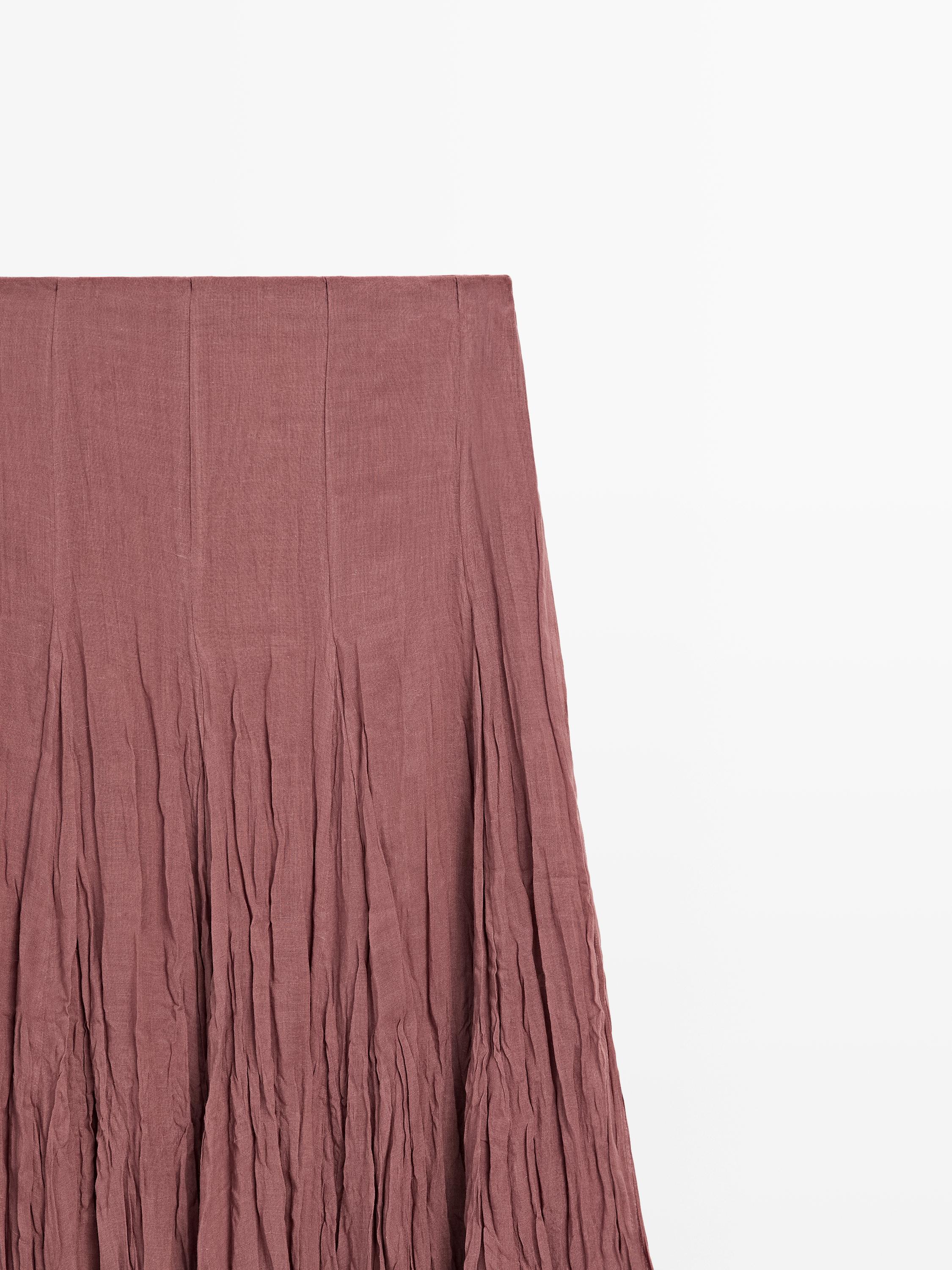Flowing godet midi skirt