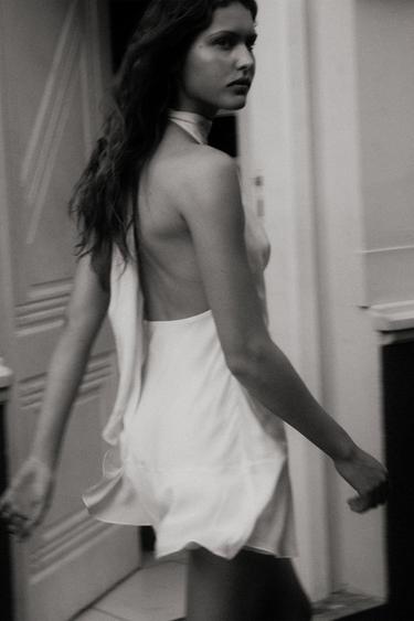 RUFFLED MINI DRESS - Light beige by Zara