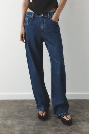 TRF WIDE-LEG MID-WAIST JEANS - Dark indigo by Zara