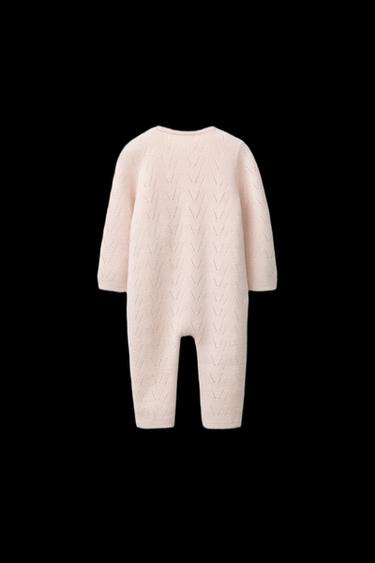 COTTON WOOL KNIT JUMPSUIT - Light beige by Zara