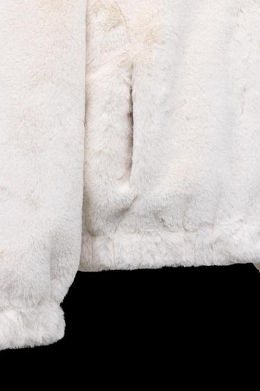 FAUX FUR HOODED JACKET - Ecru by Zara