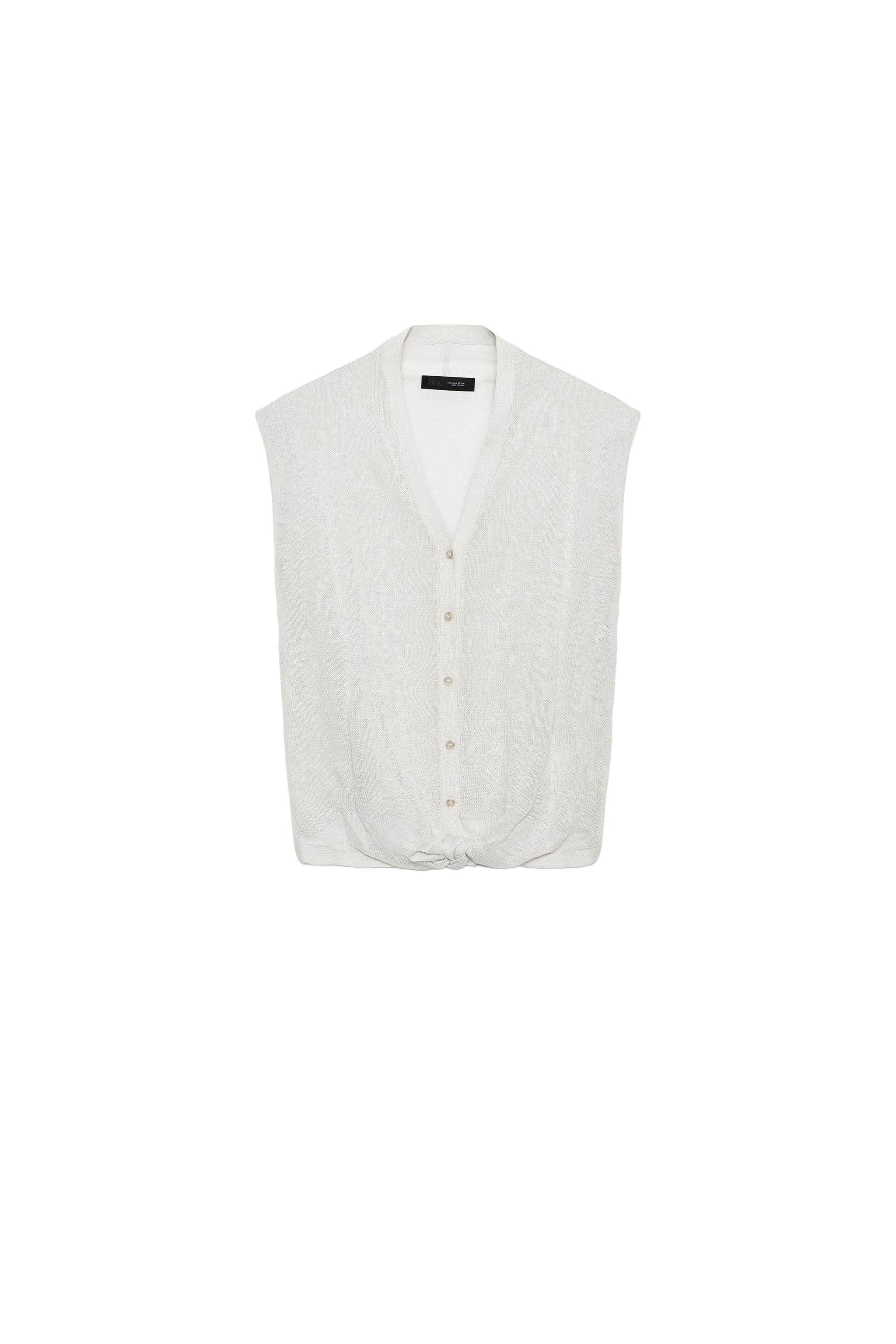 【新品タグ付き】Nala Summer Knit Vest サイズ S KNOT DETAIL KNIT VEST - Sand | ZARA United States