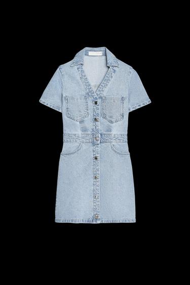 Z1975 KURZES JEANSKLEID MIT KURZEN ÄRMELN - Hellblau von Zara