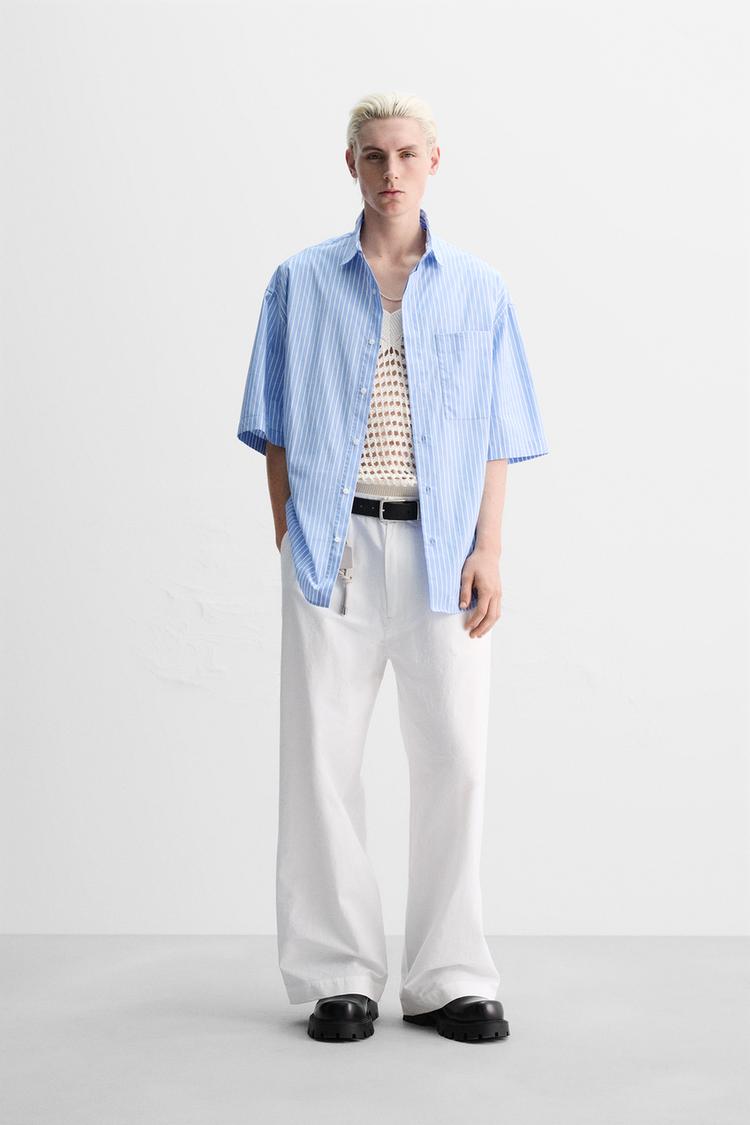 Camisa Lino Camisetas De Hombre En Zara Zara Mexico Camisas Negras