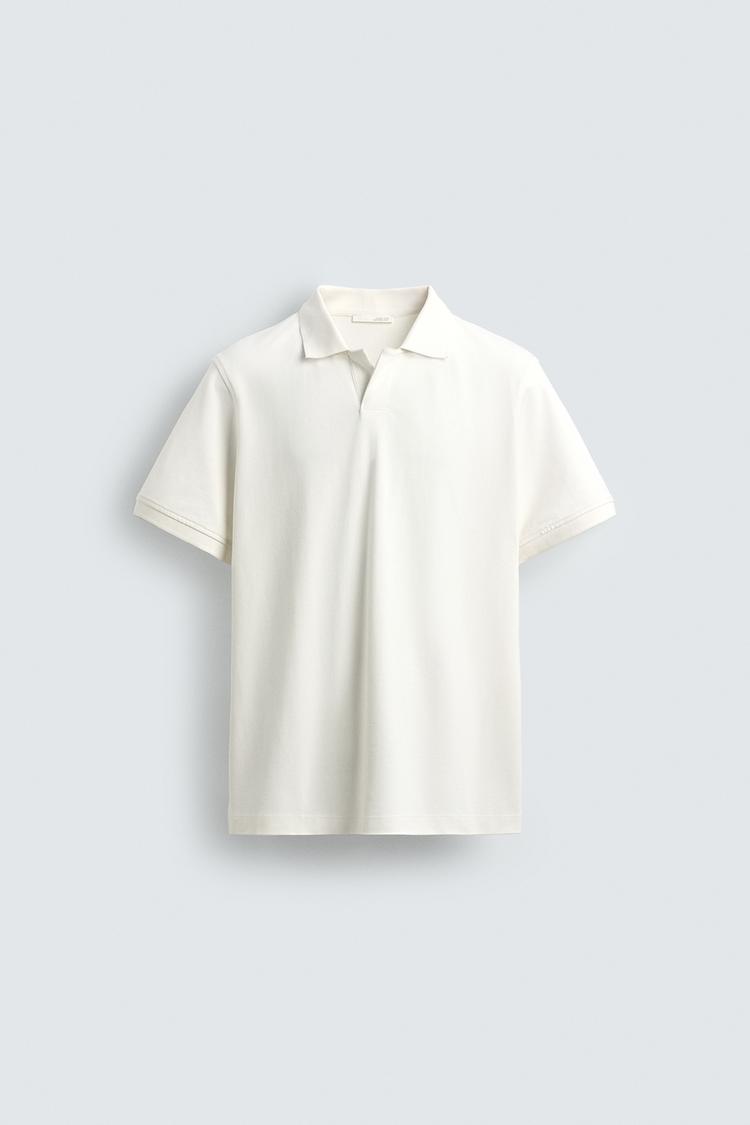 ZARA TEXTURED PIQUÉ POLO SHIRT
