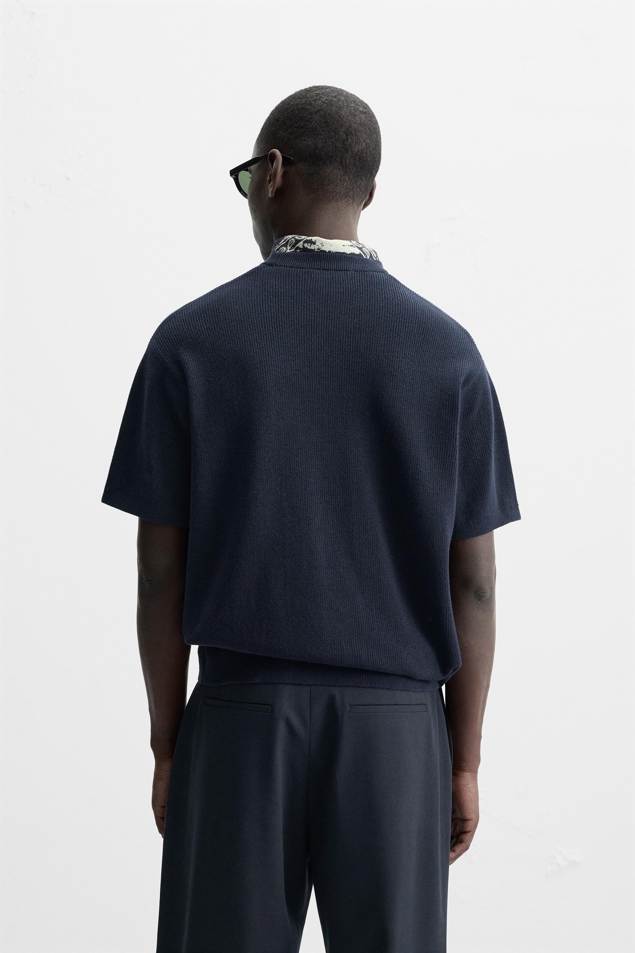 パールニットTシャツ - ネイビーブルー | ZARA Japan / 日本