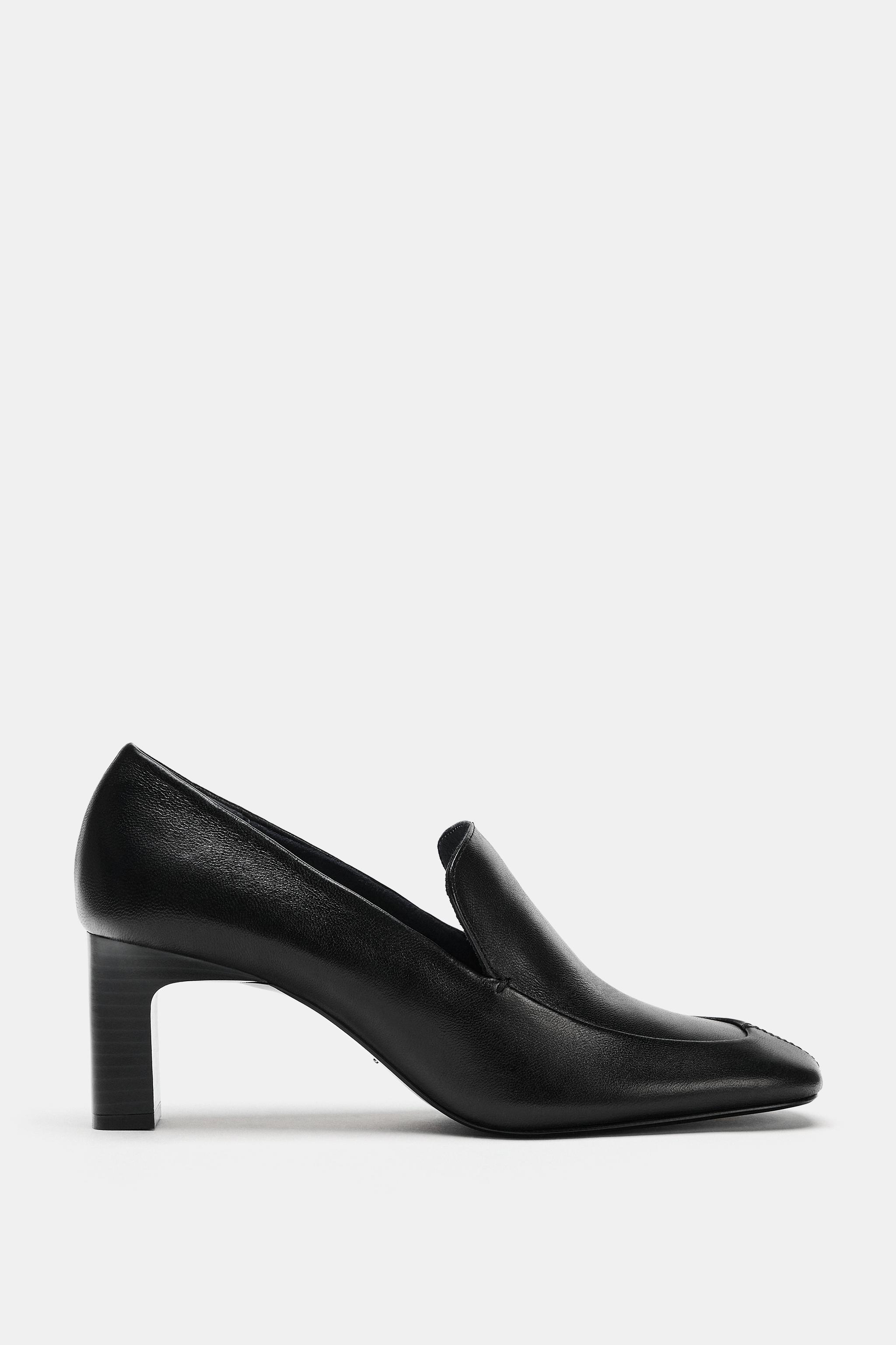 レザーヒールモカシン - ブラック | ZARA Japan / 日本