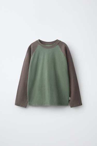 RAGLAN LONG SLEEVE T-SHIRT - Greenish by Zara