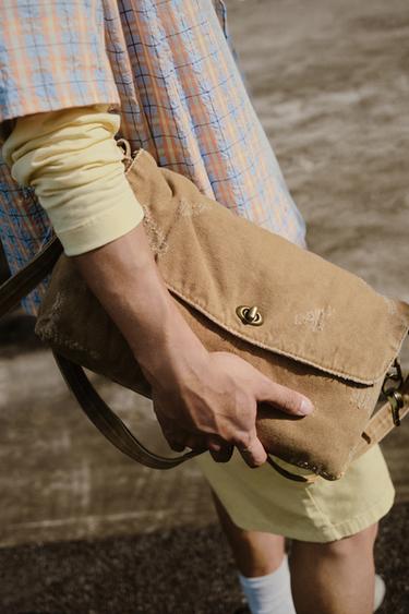 FABRIC CROSSBODY BAG - Beige by Zara
