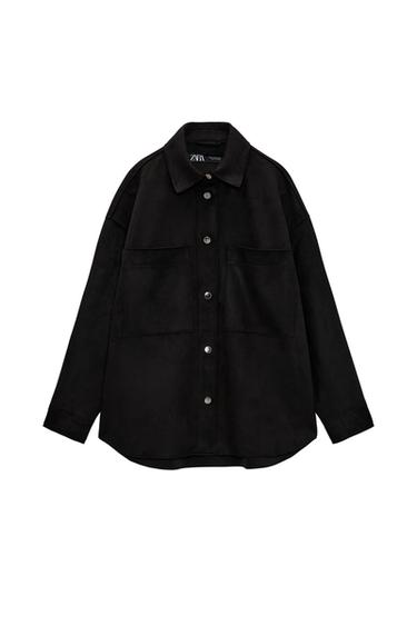 FAUX SUEDE OVERSHIRT