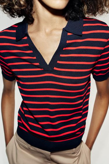 POLO PUNTO RAYAS MANGA CORTA - Rayas de Zara
