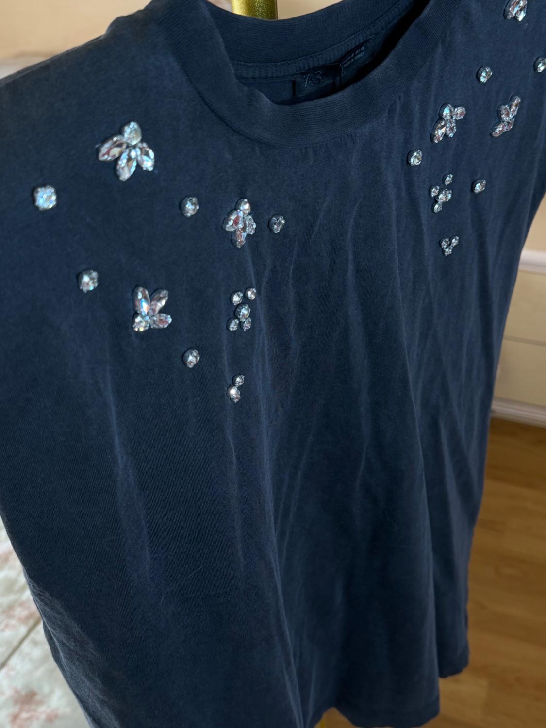 JEWEL SHOULDER PAD FADED-EFFECT T-SHIRT - Image 4