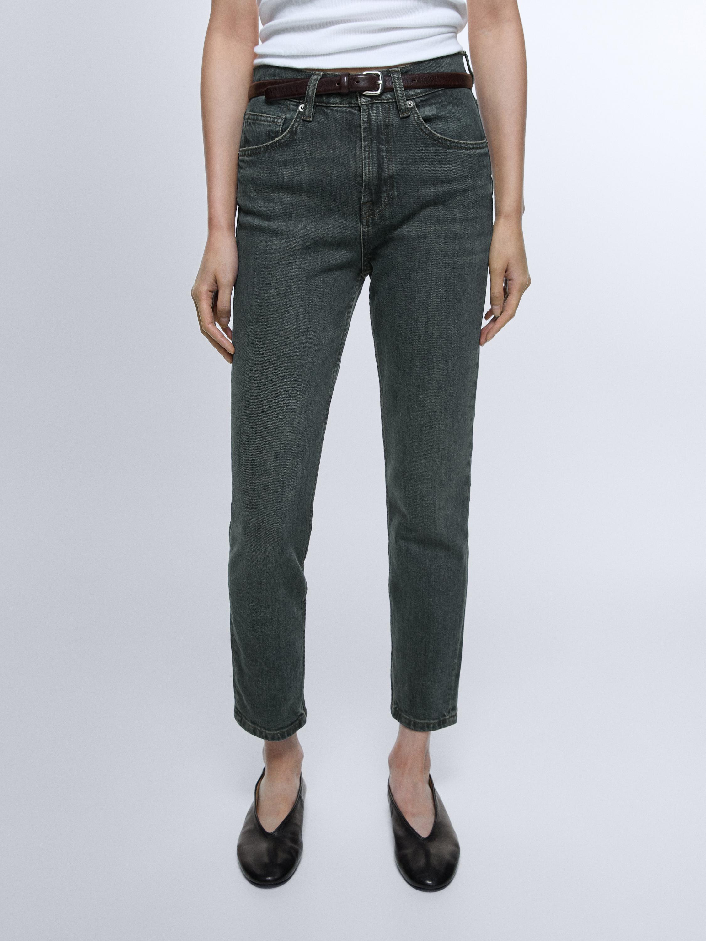 Mid-rise cropped slim fit jeans