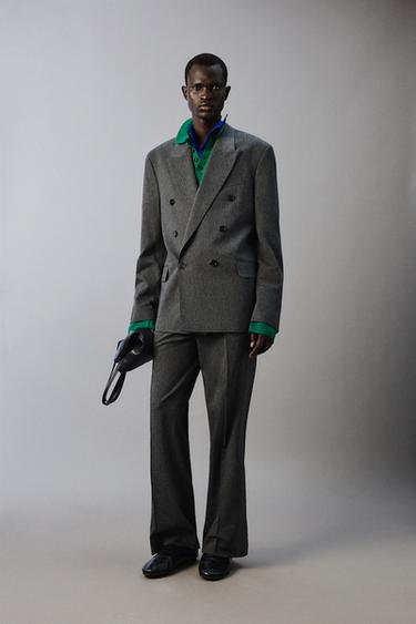 PANTALÓN TRAJE  RAYA DIPLOMÁTICA - Gris de Zara