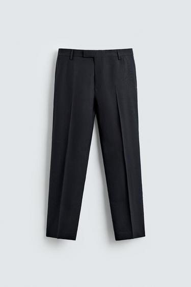 WOOL BLEND SUIT TROUSERS - Navy blue by Zara