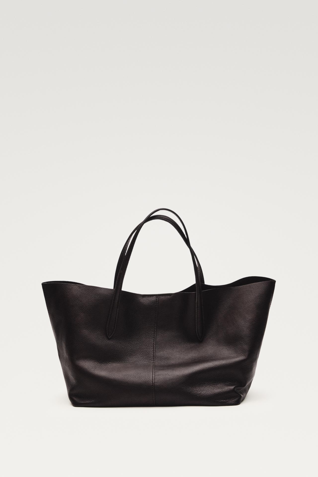 Medium nappa leather tote bag — Brown