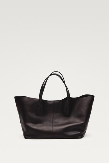 Medium nappa leather tote bag — Brown 3