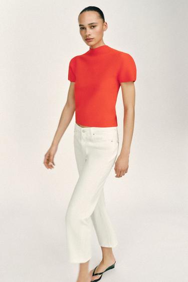 Z1975 CROPPED MID-RISE JEANS - White by Zara - Image 6