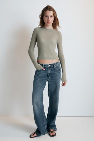 EXTRA FINE KNIT TOP - Light grey by Zara