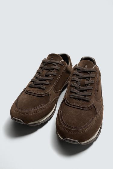 CASUAL LEATHER TRAINERS - Brown by Zara - Image 2