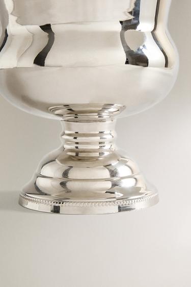 LARGE STEEL WINE GLASS VASE - Silver by Zara - Image 3
